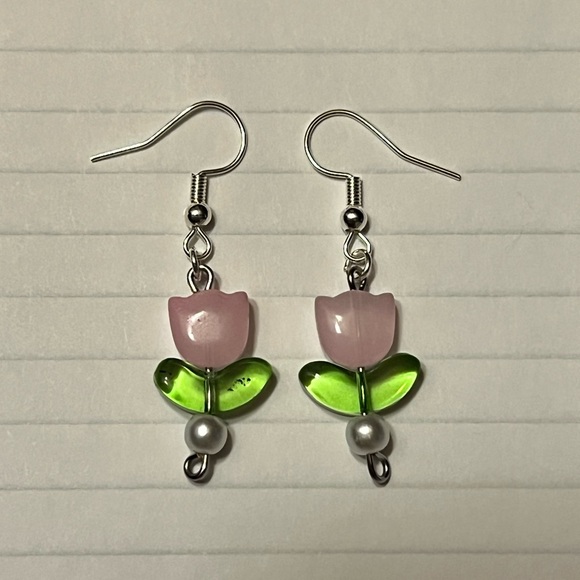 Handmade Tulip Earrings - Picture 2 of 3